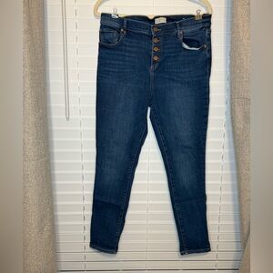 LOFT High Rise Dark Blue Jeans